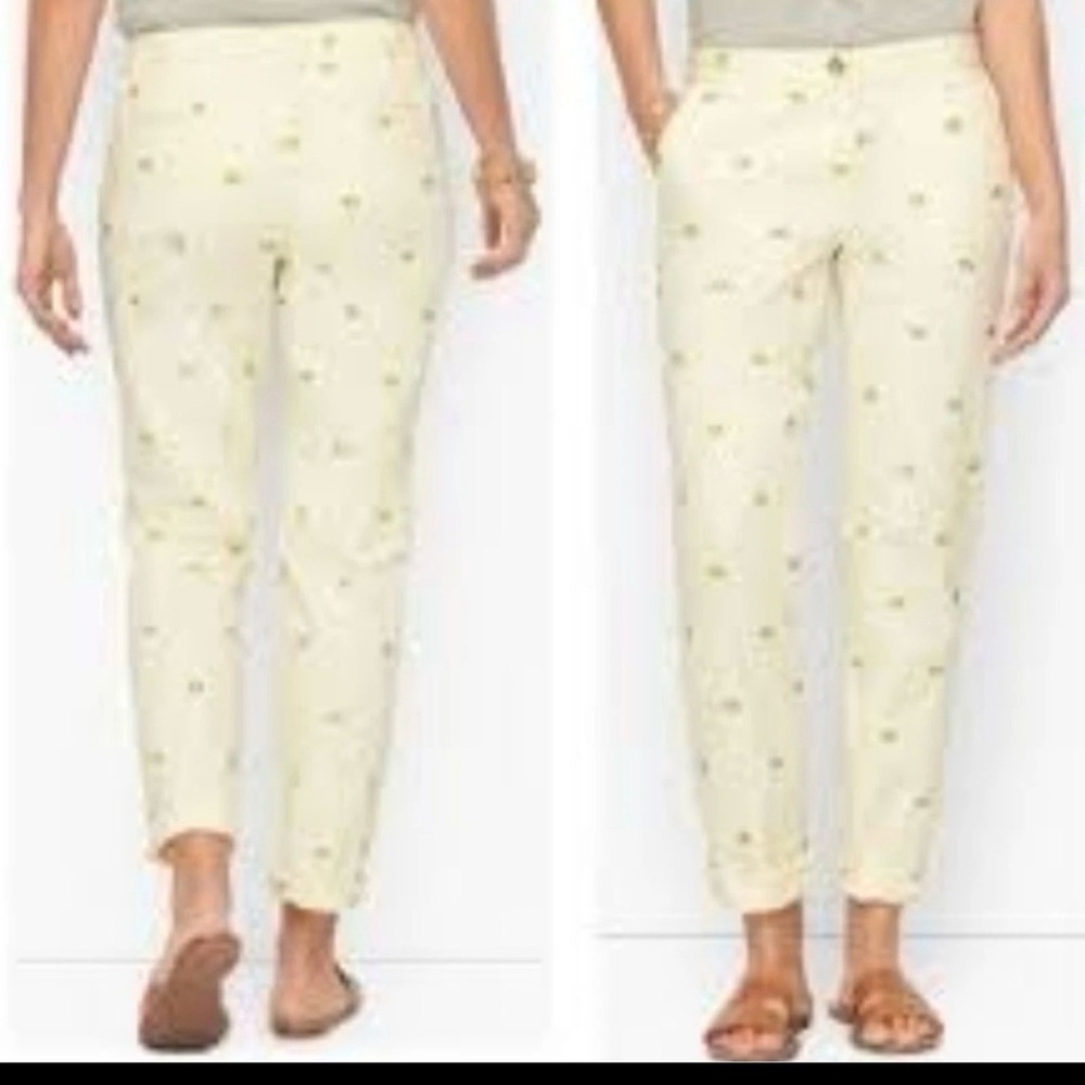 Talbots Chino Pale yellowPants with Lemon Print